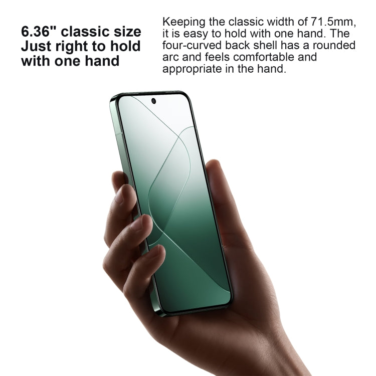 Xiaomi 14、6.36インチ Xiaomi HyperOS Snapdragon 8 Gen 3 オクタコア 4nm 最大3.3GHz、NFC、ネットワーク：5G、12GB+256GB、16GB+512GB、16GB+1TB