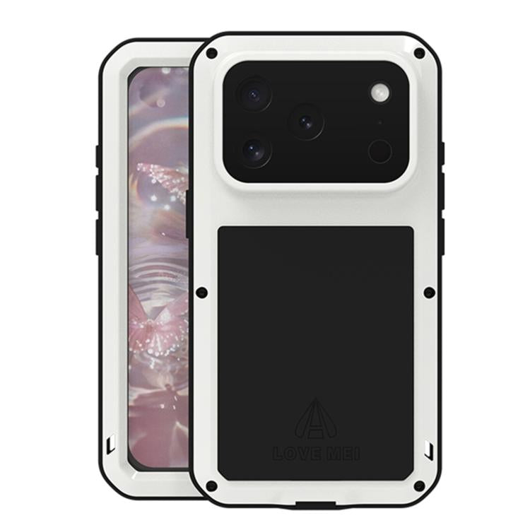 LOVE MEI メタルショックプルーフ 防水 防塵 iPhoneケース、iPhone 17 Pro Max 用、iPhone 17 Pro 用、iPhone 17 用、iPhone 16 Pro Max 用、iPhone 16 Pro 用、iPhone 16 用、iPhone 15 Pro Max 用、iPhone 15 Pro 用