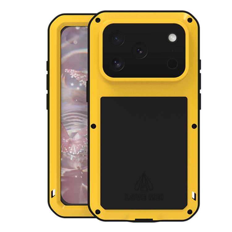 LOVE MEI メタルショックプルーフ 防水 防塵 iPhoneケース、iPhone 17 Pro Max 用、iPhone 17 Pro 用、iPhone 17 用、iPhone 16 Pro Max 用、iPhone 16 Pro 用、iPhone 16 用、iPhone 15 Pro Max 用、iPhone 15 Pro 用