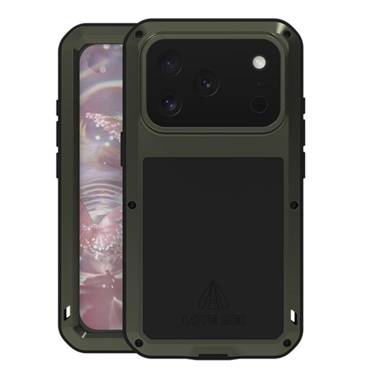 LOVE MEI メタルショックプルーフ 防水 防塵 iPhoneケース、iPhone 17 Pro Max 用、iPhone 17 Pro 用、iPhone 17 用、iPhone 16 Pro Max 用、iPhone 16 Pro 用、iPhone 16 用、iPhone 15 Pro Max 用、iPhone 15 Pro 用