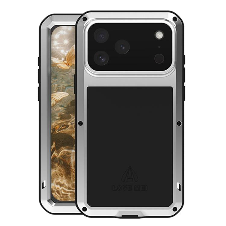 LOVE MEI メタルショックプルーフ 防水 防塵 iPhoneケース、iPhone 17 Pro Max 用、iPhone 17 Pro 用、iPhone 17 用、iPhone 16 Pro Max 用、iPhone 16 Pro 用、iPhone 16 用、iPhone 15 Pro Max 用、iPhone 15 Pro 用