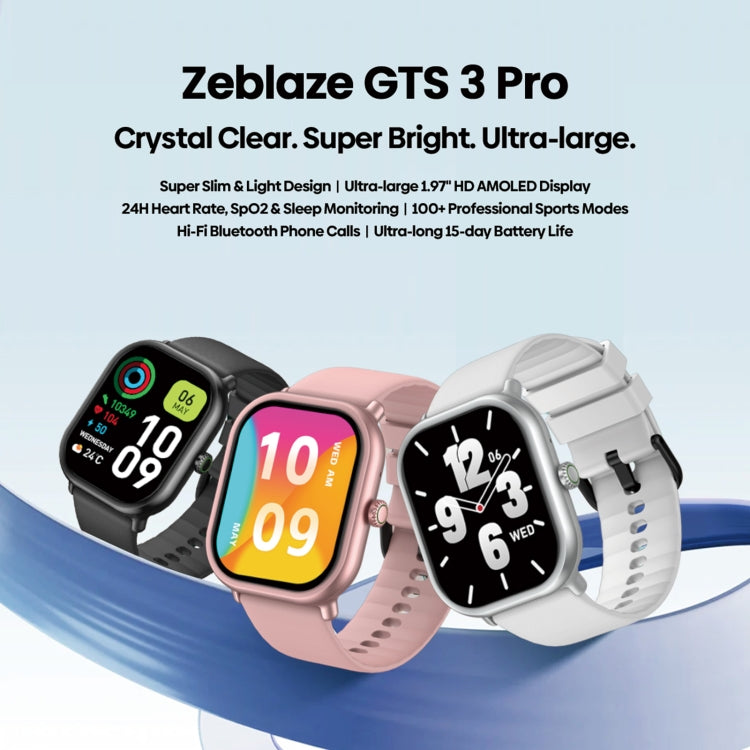 Zeblaze GTS 3 Pro IP68 1.97インチ HD フィットネススマートウォッチ