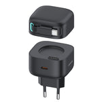 USAMS US-CC202 SMFシリーズ PD35W デュアル Type-C ポート GaN 急速充電器、EUプラグ