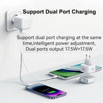 USAMS US-CC202 SMFシリーズ PD35W デュアル Type-C ポート GaN 急速充電器、EUプラグ