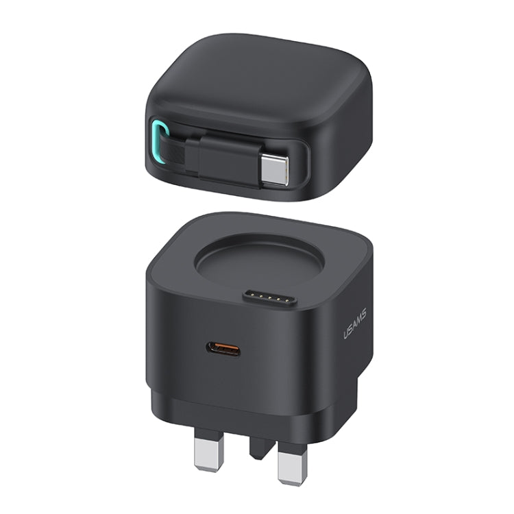 USAMS US-CC204 SMFシリーズ PD35W デュアル Type-C ポート GaN 急速充電器、UKプラグ