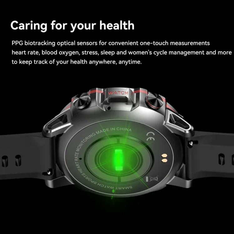 AK56 IP67 BT5.1 1.43インチ スマートウォッチ 音声通話 / 健康管理対応, パールスチールストラップ, スチールメッシュストラップ