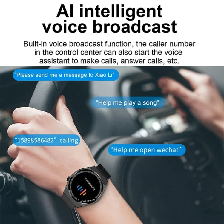 GT3 スマートブレスレット, 1.5インチ スマートウォッチ, Bluetooth通話 / 心拍数 / 血圧 / 血中酸素