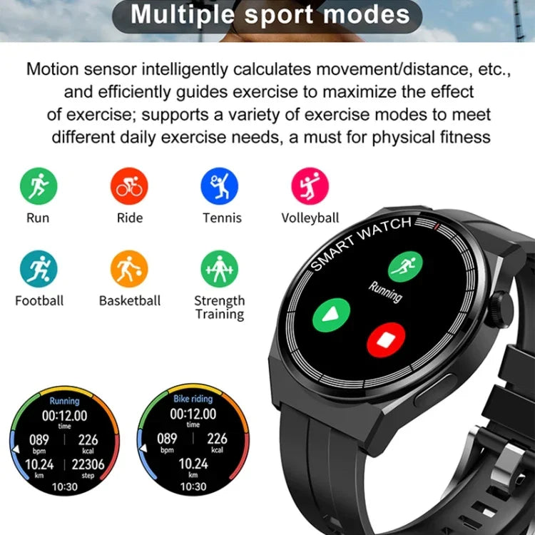 GT3 スマートブレスレット, 1.5インチ スマートウォッチ, Bluetooth通話 / 心拍数 / 血圧 / 血中酸素