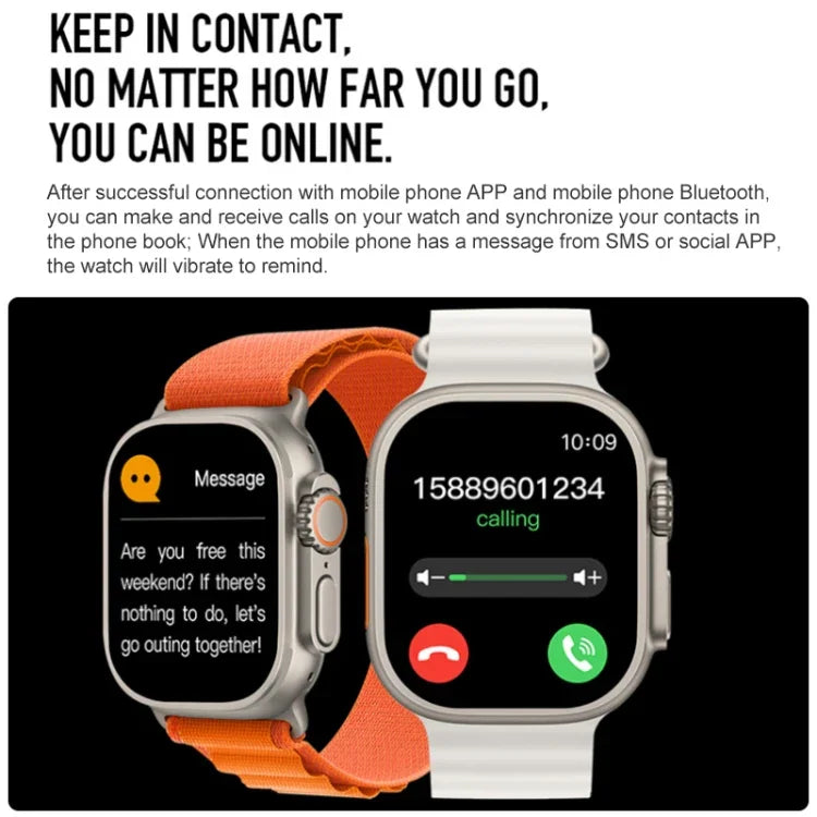 S800 ウルトラマックス スマートブレスレット、1.5インチ シリコンバンド スマートウォッチ、Bluetooth通話 / 心拍数 / 血圧 / 血中酸素