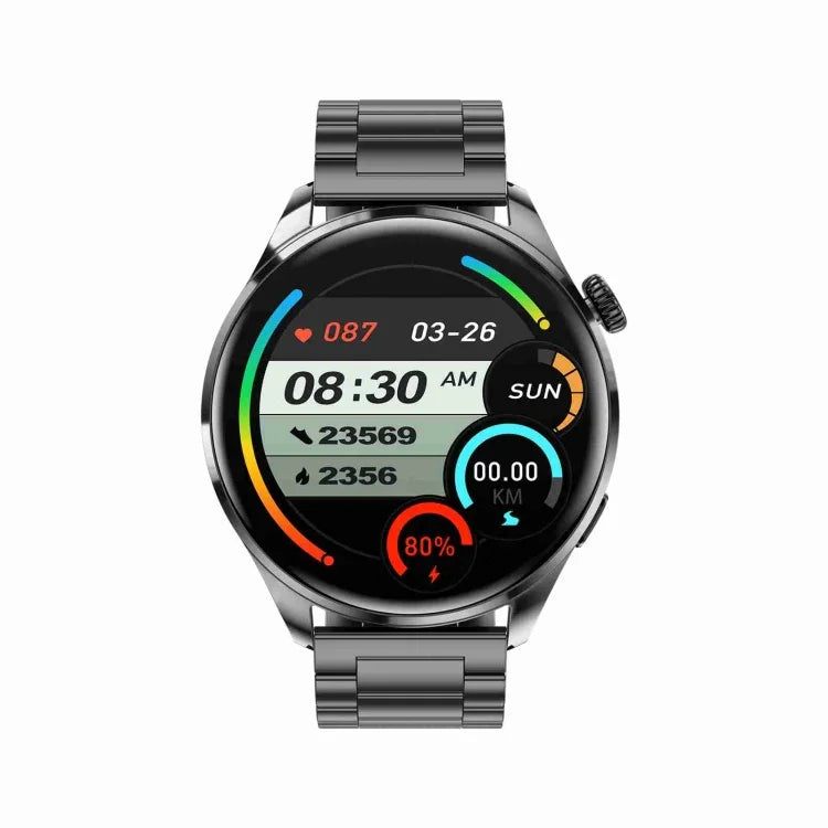 TM05 Pro スマートブレスレット、1.46インチ スチールバンド IP67防水 スマートウォッチ、Bluetooth通話 / 心拍数 / 血圧 / 血中酸素、スチールバンド