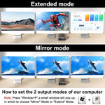 KC-KVM203DH 8K 30Hz USB3.0 DP+DP+HDMI トリプルモニター KVMスイッチ、EUプラグ、KC-KVM203DH