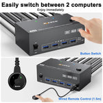 KC-KVM203DH 8K 30Hz USB3.0 DP+DP+HDMI トリプルモニター KVMスイッチ、EUプラグ、KC-KVM203DH