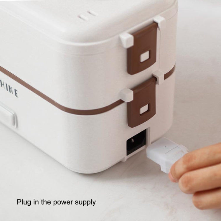 多機能電子レンジ プラグイン式電気調理 電気ランチボックス、ホワイト単層、ホワイト二層、ホワイト三層