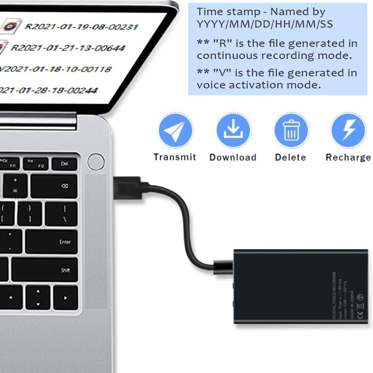 MZ006 スマートHDノイズリダクションレコーダー、16GB、32GB