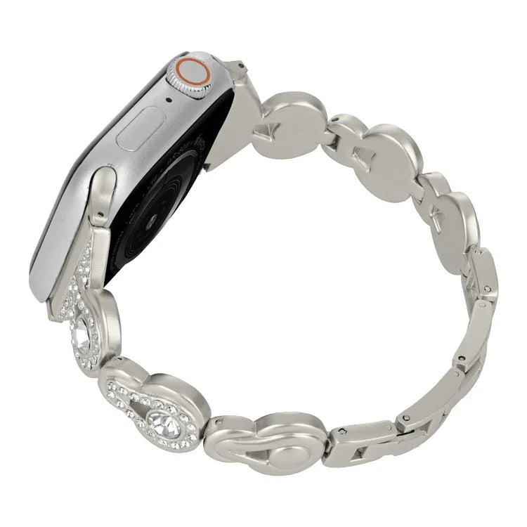 ヒョウタンダイヤモンドメタルウォッチバンド、Apple Watch Series 4 44mm用、Apple Watch Series 4 40mm用、Apple Watch Series 3 38mm用、Apple Watch Series 3 42mm用、Apple Watch Series 2 42mm用、Apple Watch Series 2 38mm用、Apple Watch 42mm用