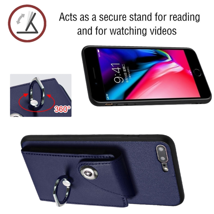 オルガンカードバッグリングホルダースマホケース、iPhone 8 Plus / 7 Plus用