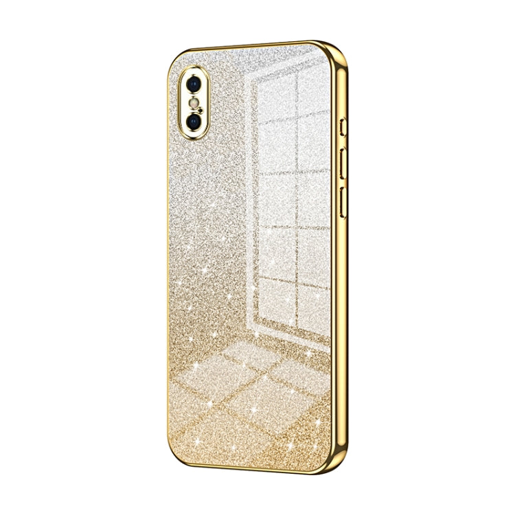 グラデーショングリッターパウダー電気めっきスマホケース、iPhone 11 Pro Max用、iPhone 11用、iPhone 11 Pro用、iPhone X / XS用、iPhone XR用、iPhone XS Max用