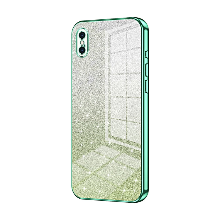グラデーショングリッターパウダー電気めっきスマホケース、iPhone 11 Pro Max用、iPhone 11用、iPhone 11 Pro用、iPhone X / XS用、iPhone XR用、iPhone XS Max用