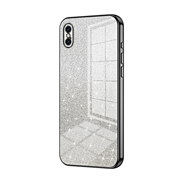 グラデーショングリッターパウダー電気めっきスマホケース、iPhone 11 Pro Max用、iPhone 11用、iPhone 11 Pro用、iPhone X / XS用、iPhone XR用、iPhone XS Max用