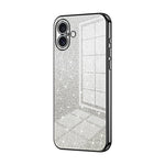 グラデーショングリッターパウダー電気めっきスマホケース、iPhone 16 Pro用、iPhone 16 Plus用、iPhone 16用、iPhone 15 Pro Max用、iPhone 15 Pro用、iPhone 15 Plus用