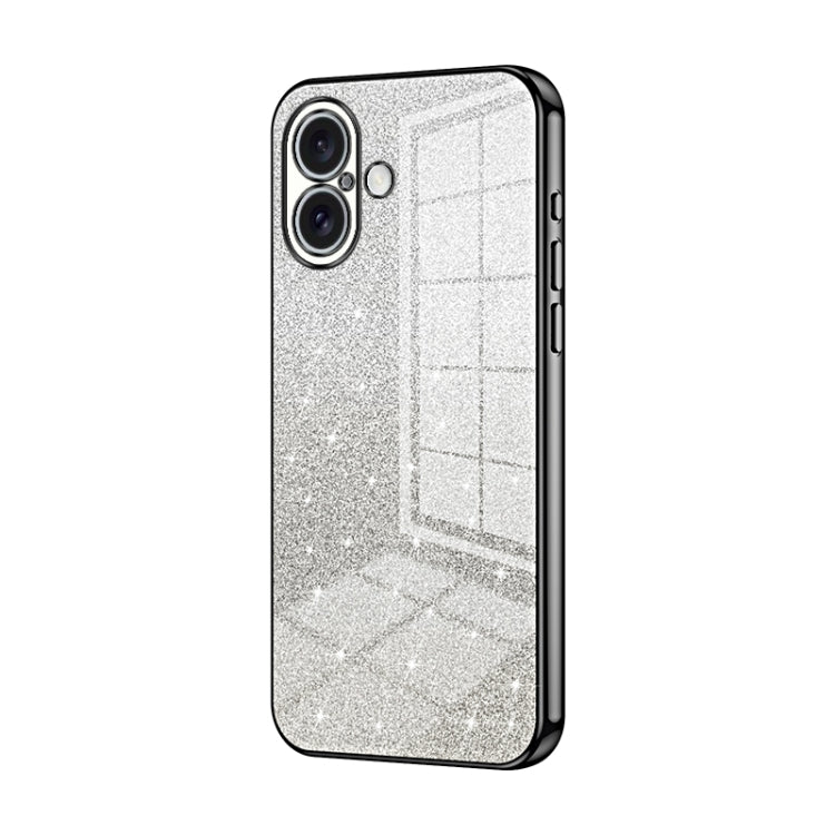 グラデーショングリッターパウダー電気めっきスマホケース、iPhone 16 Pro用、iPhone 16 Plus用、iPhone 16用、iPhone 15 Pro Max用、iPhone 15 Pro用、iPhone 15 Plus用