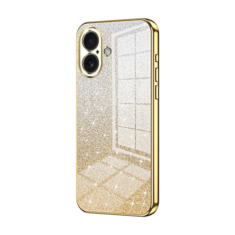 グラデーショングリッターパウダー電気めっきスマホケース、iPhone 17e / 16e用、iPhone 17 Pro Max用、iPhone 17 Pro用、iPhone 17用、iPhone Air用、iPhone 16 Pro Max用