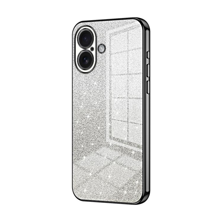 グラデーショングリッターパウダー電気めっきスマホケース、iPhone 17e / 16e用、iPhone 17 Pro Max用、iPhone 17 Pro用、iPhone 17用、iPhone Air用、iPhone 16 Pro Max用