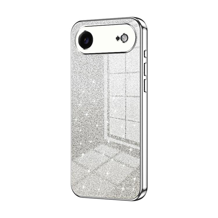グラデーショングリッターパウダー電気めっきスマホケース、iPhone 17e / 16e用、iPhone 17 Pro Max用、iPhone 17 Pro用、iPhone 17用、iPhone Air用、iPhone 16 Pro Max用