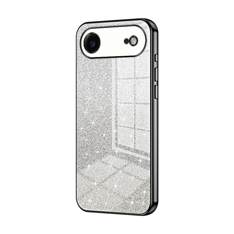 グラデーショングリッターパウダー電気めっきスマホケース、iPhone 17e / 16e用、iPhone 17 Pro Max用、iPhone 17 Pro用、iPhone 17用、iPhone Air用、iPhone 16 Pro Max用