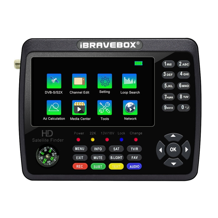 iBRAVEBOX V10 Finder Max 4.3インチディスプレイ デジタル衛星メーター信号ファインダー DVB-S/S2/S2X対応, EUプラグ, USプラグ, UKプラグ, AUプラグ