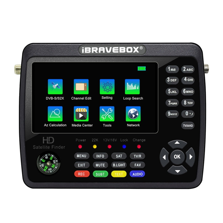 iBRAVEBOX V10 Finder Max+ 4.3インチディスプレイ デジタル衛星メーター信号ファインダー DVB-S/S2/S2X AHD対応, EUプラグ, USプラグ, UKプラグ, AUプラグ