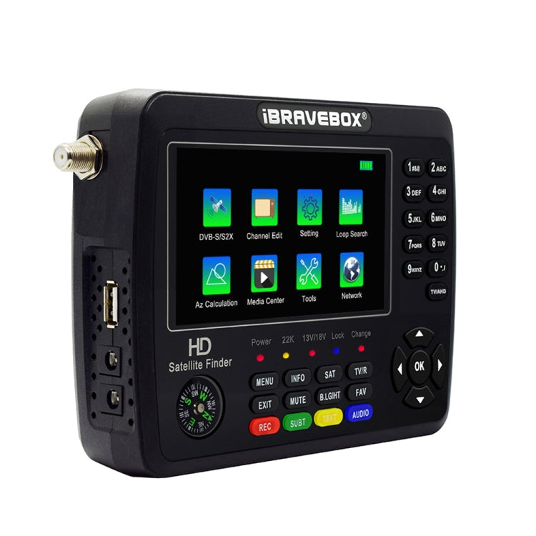iBRAVEBOX V10 Finder Max+ 4.3インチディスプレイ デジタル衛星メーター信号ファインダー DVB-S/S2/S2X AHD対応, EUプラグ, USプラグ, UKプラグ, AUプラグ