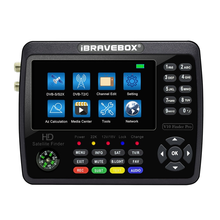 iBRAVEBOX V10 Finder Pro 4.3インチディスプレイ デジタル衛星メーター信号ファインダー DVB-S/S2/S2X/T/T2/C対応, EUプラグ, USプラグ, UKプラグ, AUプラグ