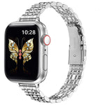 スリムセブンビーズスリングショットバックル金属製時計バンド、Apple Watch SE 40mm用、Apple Watch SE 44mm用、Apple Watch Series 6 40mm用、Apple Watch Series 6 44mm用、Apple Watch Series 5 44mm用、Apple Watch Series 5 40mm用、Apple Watch Series 4 44...