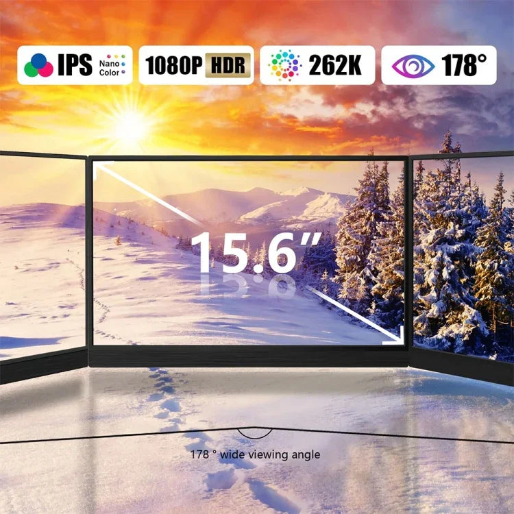 15.6インチ HDR 1080P IPSスクリーン ポータブルモニター、15.6インチ 1080P