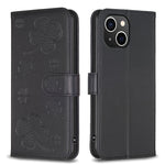 四つ葉の型押しレザー電話ケース、iPhone 7 / 8 / SE 2022用、iPhone 13 Pro Max用、iPhone 13 Pro用、iPhone 13用、iPhone 12 / 12 Pro用、iPhone 12 Pro Max用、iPhone 11 Pro Max用、iPhone 11用