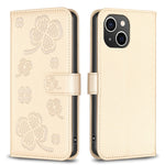 四つ葉の型押しレザー電話ケース、iPhone 7 / 8 / SE 2022用、iPhone 13 Pro Max用、iPhone 13 Pro用、iPhone 13用、iPhone 12 / 12 Pro用、iPhone 12 Pro Max用、iPhone 11 Pro Max用、iPhone 11用