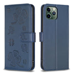 四つ葉の型押しレザー電話ケース、iPhone 7 / 8 / SE 2022用、iPhone 13 Pro Max用、iPhone 13 Pro用、iPhone 13用、iPhone 12 / 12 Pro用、iPhone 12 Pro Max用、iPhone 11 Pro Max用、iPhone 11用