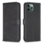 四つ葉の型押しレザー電話ケース、iPhone 7 / 8 / SE 2022用、iPhone 13 Pro Max用、iPhone 13 Pro用、iPhone 13用、iPhone 12 / 12 Pro用、iPhone 12 Pro Max用、iPhone 11 Pro Max用、iPhone 11用
