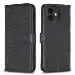 四つ葉の型押しレザー電話ケース、iPhone 7 / 8 / SE 2022用、iPhone 13 Pro Max用、iPhone 13 Pro用、iPhone 13用、iPhone 12 / 12 Pro用、iPhone 12 Pro Max用、iPhone 11 Pro Max用、iPhone 11用