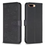 四つ葉の型押しレザー電話ケース、iPhone 11 Pro用、iPhone X / XS用、iPhone XR用、iPhone XS Max用、iPhone 7 Plus / 8 Plus用