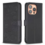 四つ葉の型押しレザー電話ケース、iPhone 17 Pro Max用、iPhone 17 Pro用、iPhone 17用、iPhone Air用、iPhone 16 Pro Max用、iPhone 16 Pro用、iPhone 16 Plus用、iPhone 16用