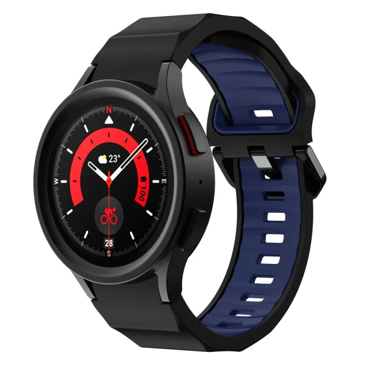 Wave Texture Two Color Silicone Watch Band, For Samsung Galaxy Watch 6