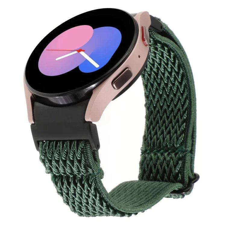 ウェーブ編み込み ナイロン 時計バンド、Samsung Galaxy Watch6/6 Classic/5/5 Pro 用