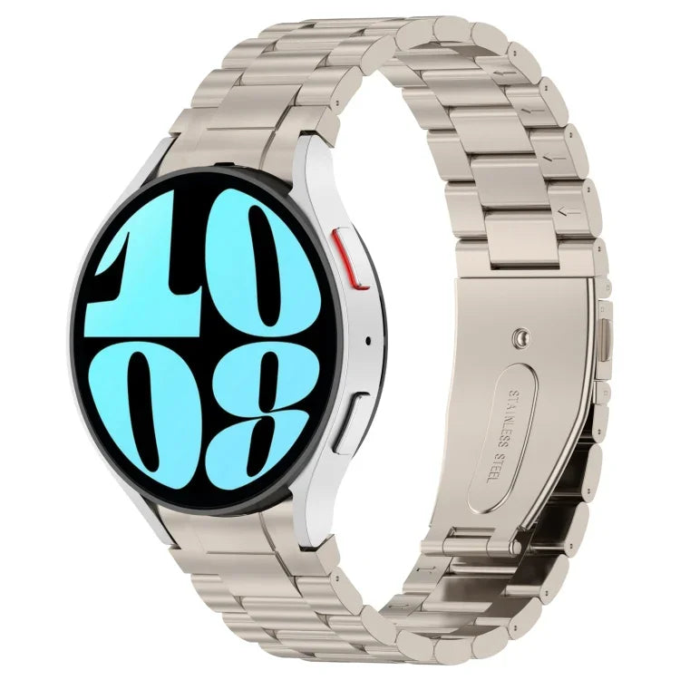 ボタンスタイル スリービーズ メタル 時計バンド、Samsung Galaxy Watch6/6 Classic/5/5 Pro 用