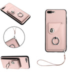 オルガンカードバッグリングホルダーPU電話ケース、ストラップ付き、iPhone XS / X用、iPhone XR用、iPhone XS Max用、iPhone 8 Plus / 7 Plus用