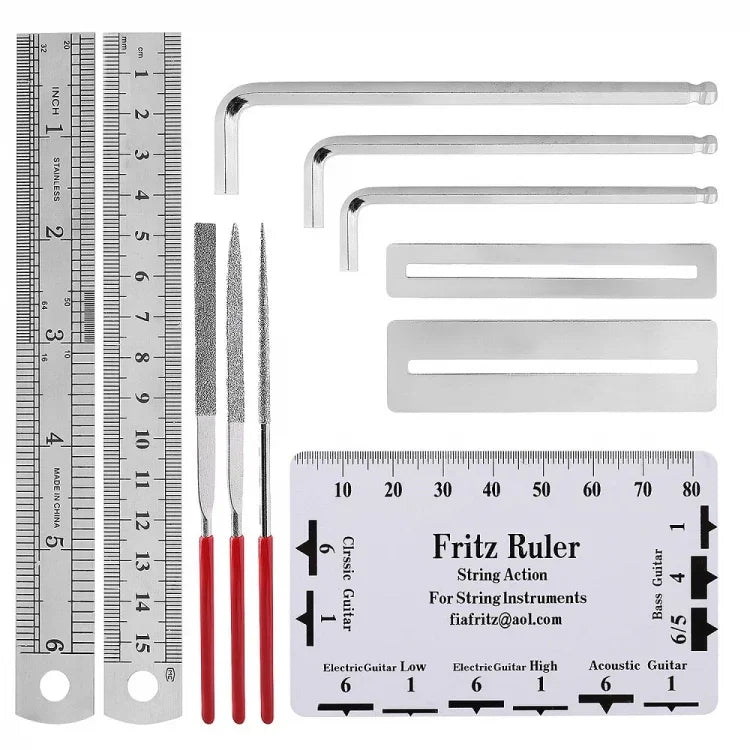 ギター修理ツールセット、ファイルレンチ、コードカット＆ワインダー、フレット研磨、ギター修理キット