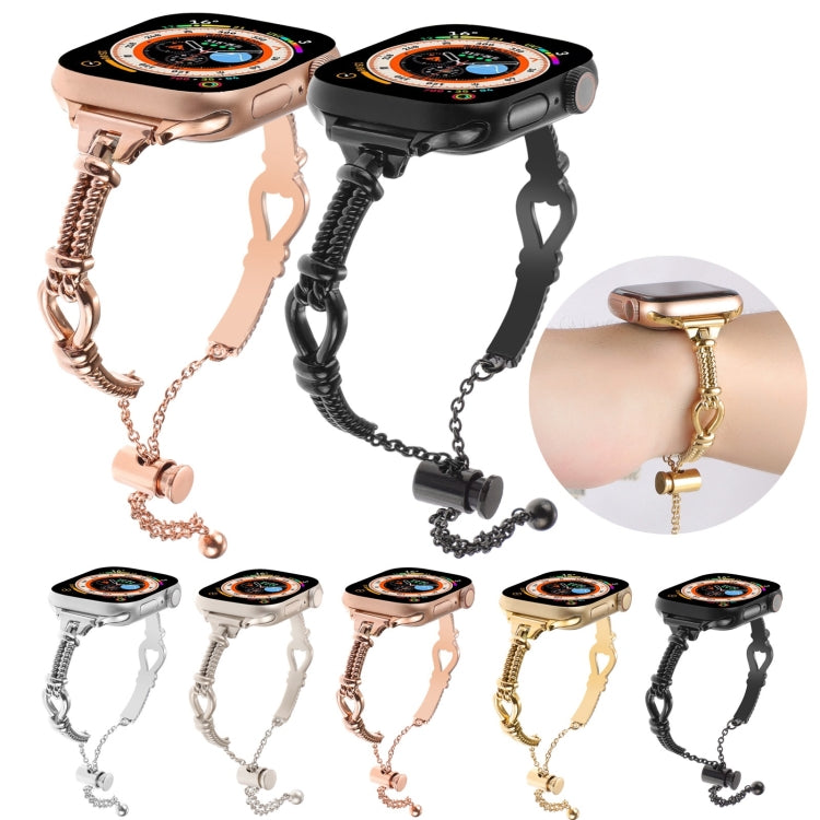 ツイストメタルブレスレットチェーンウォッチバンド、Apple Watch SE 2023 44mm用、Apple Watch SE 2023 40mm用、Apple Watch Ultra 2 49mm用、Apple Watch Series 9 45mm用、Apple Watch Series 9 41mm用、Apple Watch Ultra 49mm用、Apple Watch Series 8 41mm用