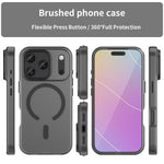 MagSafe フロスト半透明TPU + PC全面保護電話ケース、iPhone 16 Pro用、iPhone 16 Plus用、iPhone 16用、iPhone 15 Pro Max用、iPhone 15 Pro用