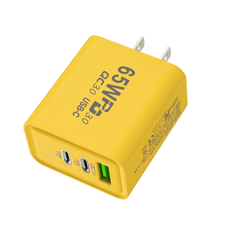 65W ガリウムナイトライド USB + Type-C 急速充電器 EUプラグ USプラグ